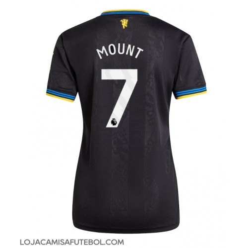Camisa de Futebol Manchester United Mason Mount #7 Equipamento Alternativo Mulheres 2025-26 Manga Curta
